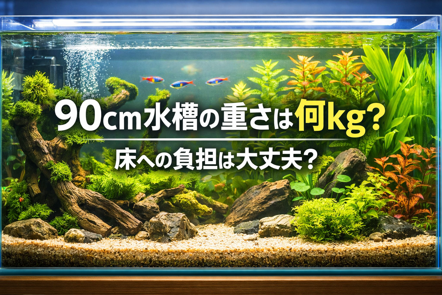 90cm水槽の重さは何kg？床は大丈夫？ | ＊ アクアリウムのいろは ＊